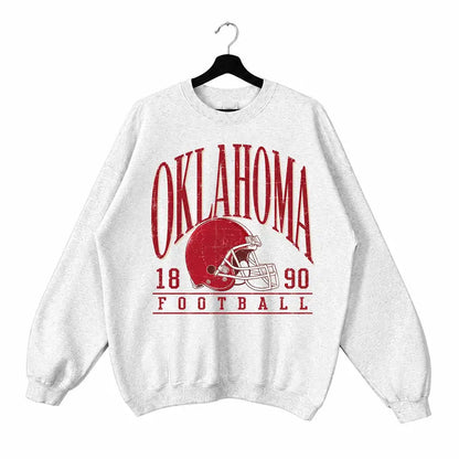 Vintage College Football Sweatshirt | Ash Grey Game Day Pullover