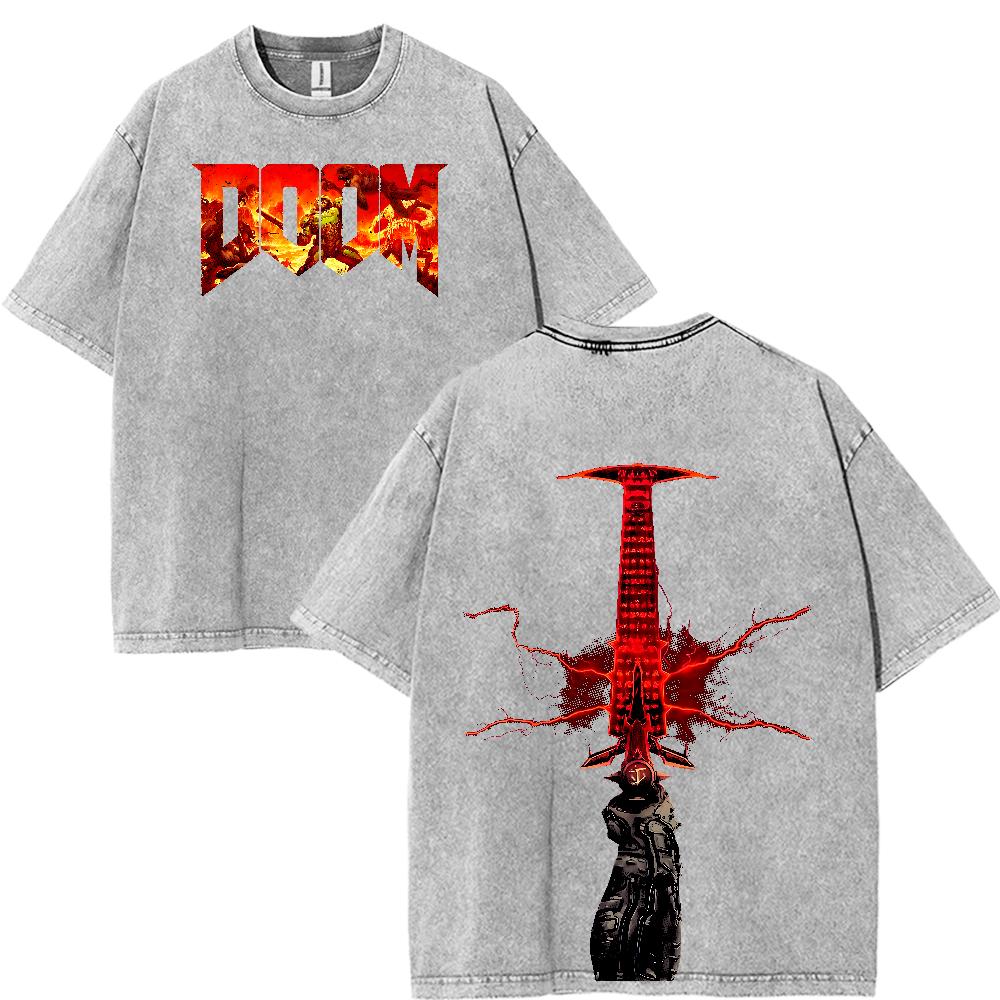 Doom Slayer Crucible Sword Shirt – Vintage Oversized Gamer Tee