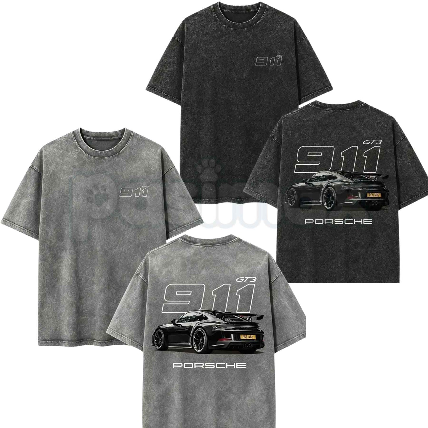 911 GT3 Racing T-Shirt – Retro German Supercar Graphic Tee, Vintage Washed Lightweight Cotton Unisex Motorsport Streetwear Top-Pasimax