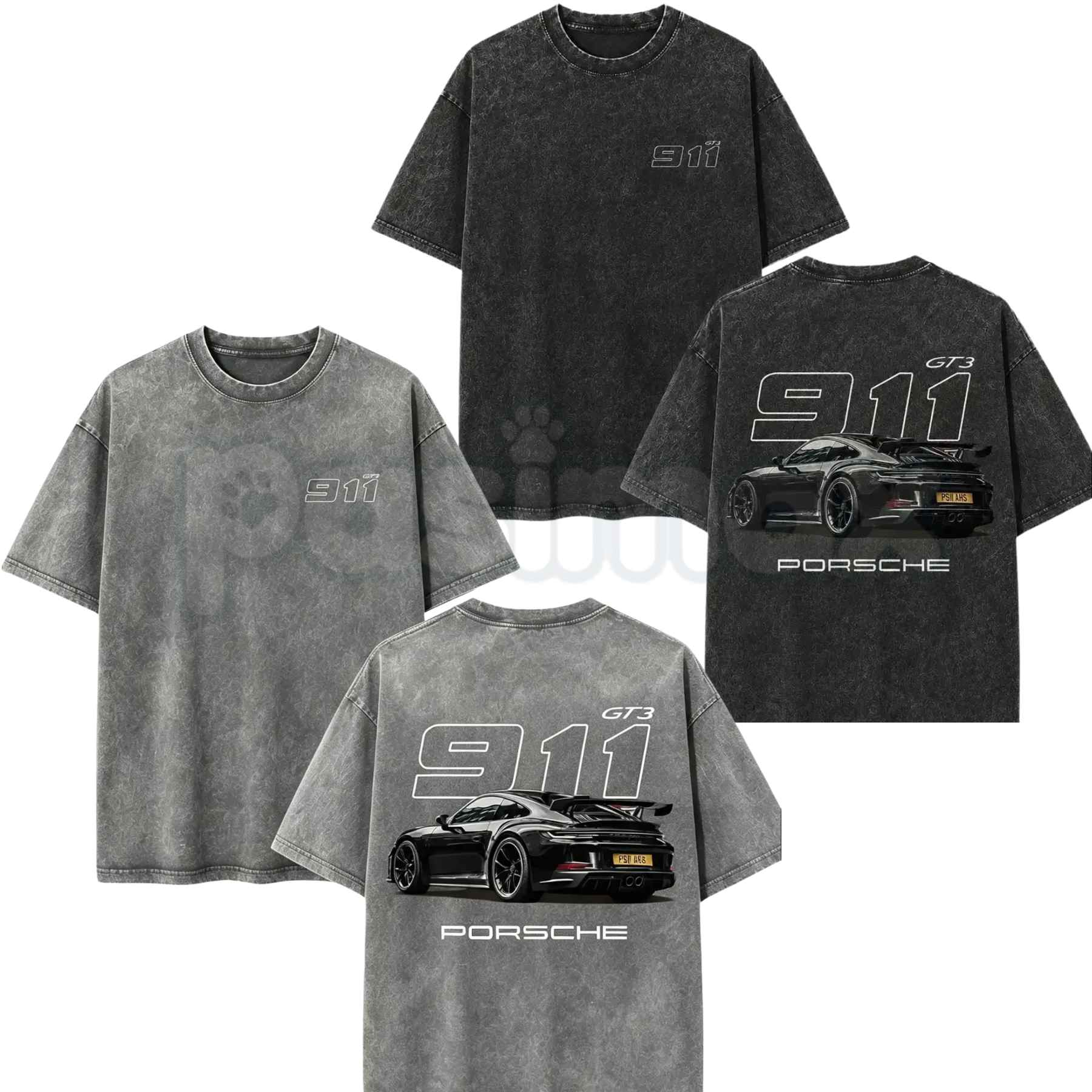 911 GT3 Racing T-Shirt – Retro German Supercar Graphic Tee, Vintage Washed Lightweight Cotton Unisex Motorsport Streetwear Top-Pasimax