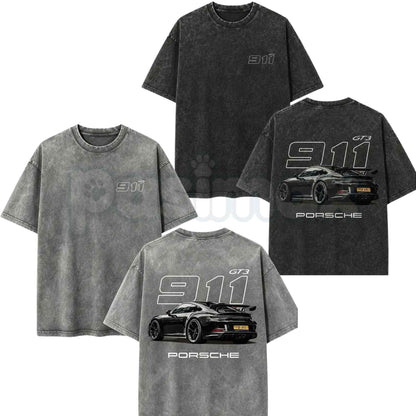 911 GT3 Racing T-Shirt – Retro German Supercar Graphic Tee, Vintage Washed Lightweight Cotton Unisex Motorsport Streetwear Top-Pasimax
