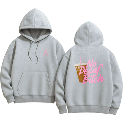 No Decaf Brown Pullover Hoodie – Coffee Lover Caffeine Statement, Unisex Essential