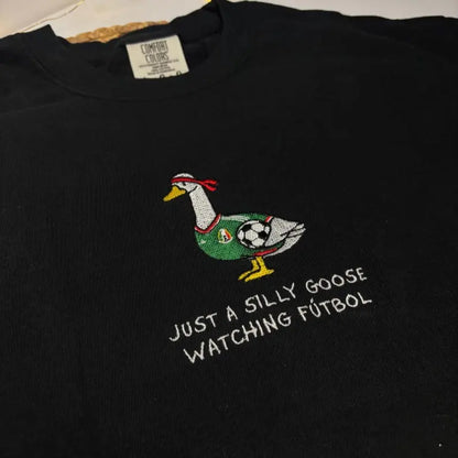 Unisex Mexico Goose Embroidered Comfort Colors T-Shirt – Mexico Futbol Silly Goose Tee