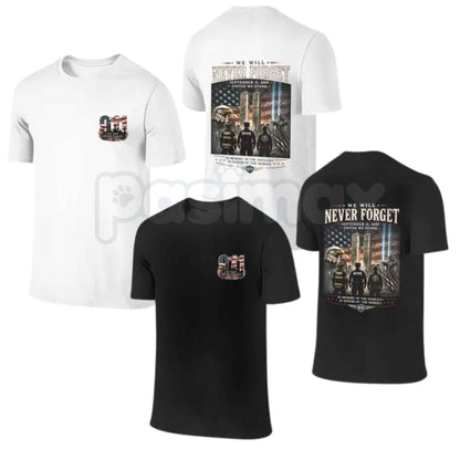 9/11 Memorial Twin Towers T-Shirt – American Flag Eagle First Responder Patriot Unisex Tee-Pasimax