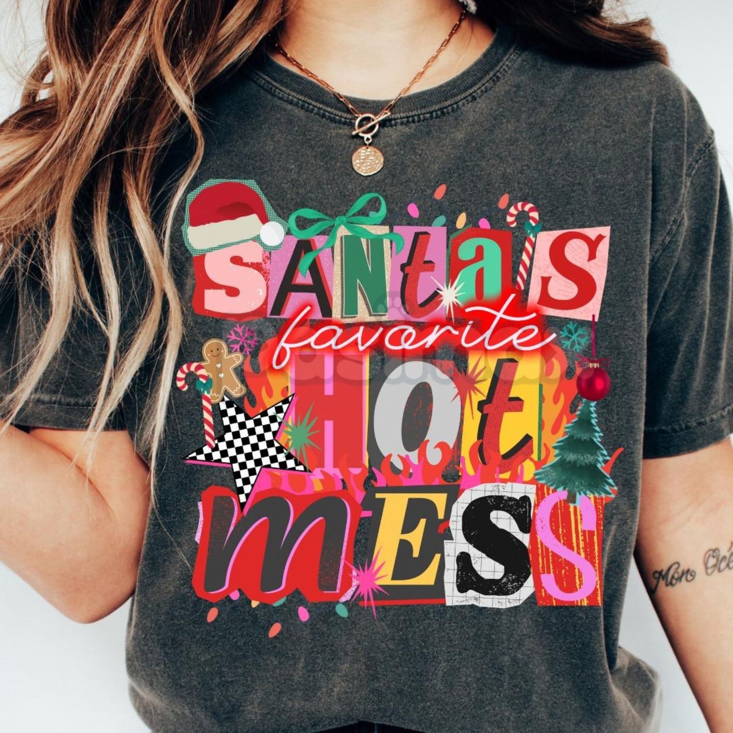 Comfort Colors® Christian Faith Y2K T-Shirt – Retro Positivity Collage, Trendy Coquette Aesthetic, Ransom Letter Typography Tee