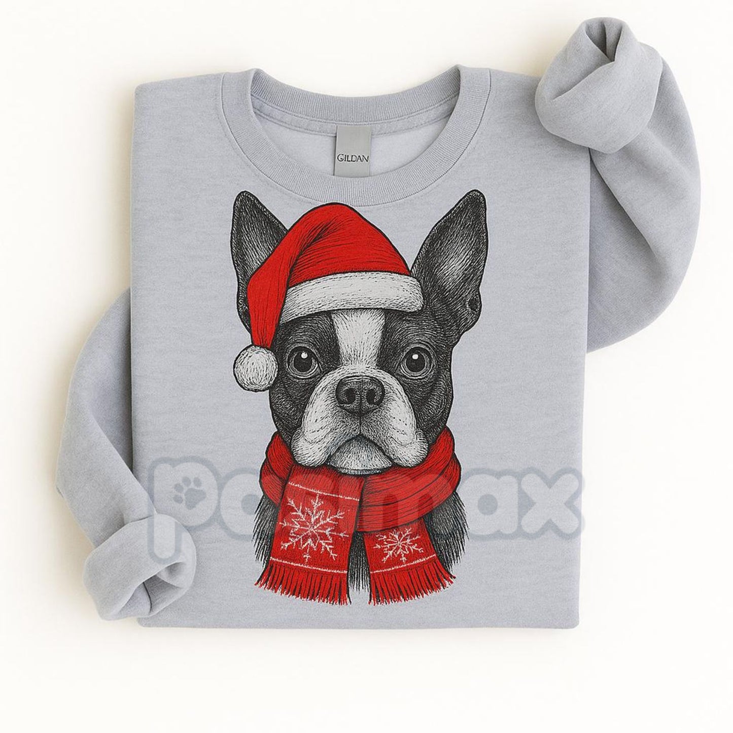 Ugly Christmas Style Santa Paws Dog Sport Grey Crewneck Sweater