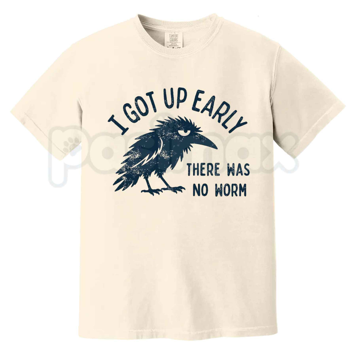 Comfort Colors® Grumpy Crow T-Shirt – I Got Up Early No Worm Funny Bird Lover Graphic Tee, Sarcastic Animal Unisex Top & Gift
