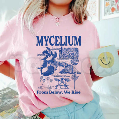 Comfort Colors® Mycelium Vintage T-Shirt – Fungal Network Graphic Tee, Mushroom Biology Diagram Unisex Top & Gift