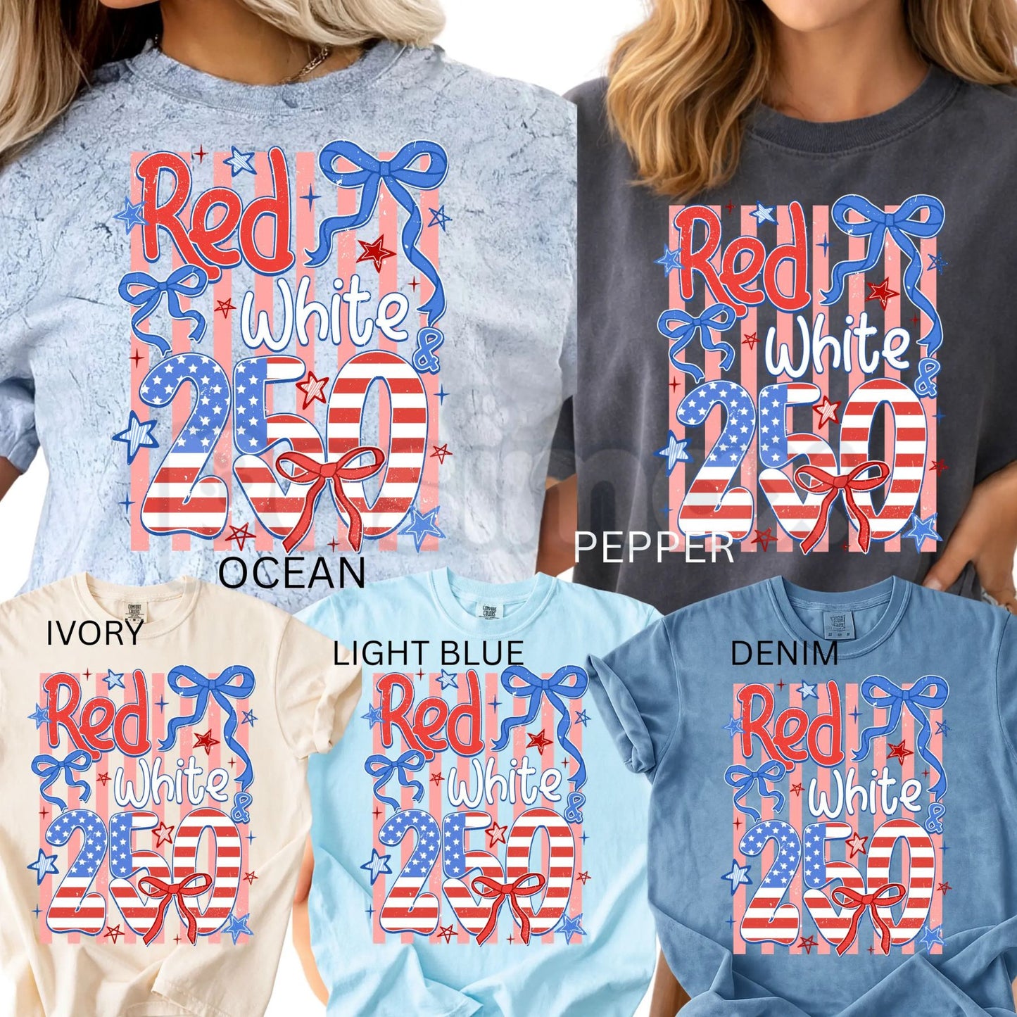Comfort Colors® America 250 Years T-Shirt – Floral USA Stripe Graphic Tee, Retro July 4th Oversized Shirt, Semiquincentennial 1776–2026 Celebration Top