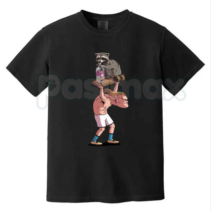 Comfort Colors® Funny Raccoon Meme T-Shirt – Retro Trash Panda Internet Humor Graphic Tee, Vintage Aesthetic Sassy Animal Unisex Top