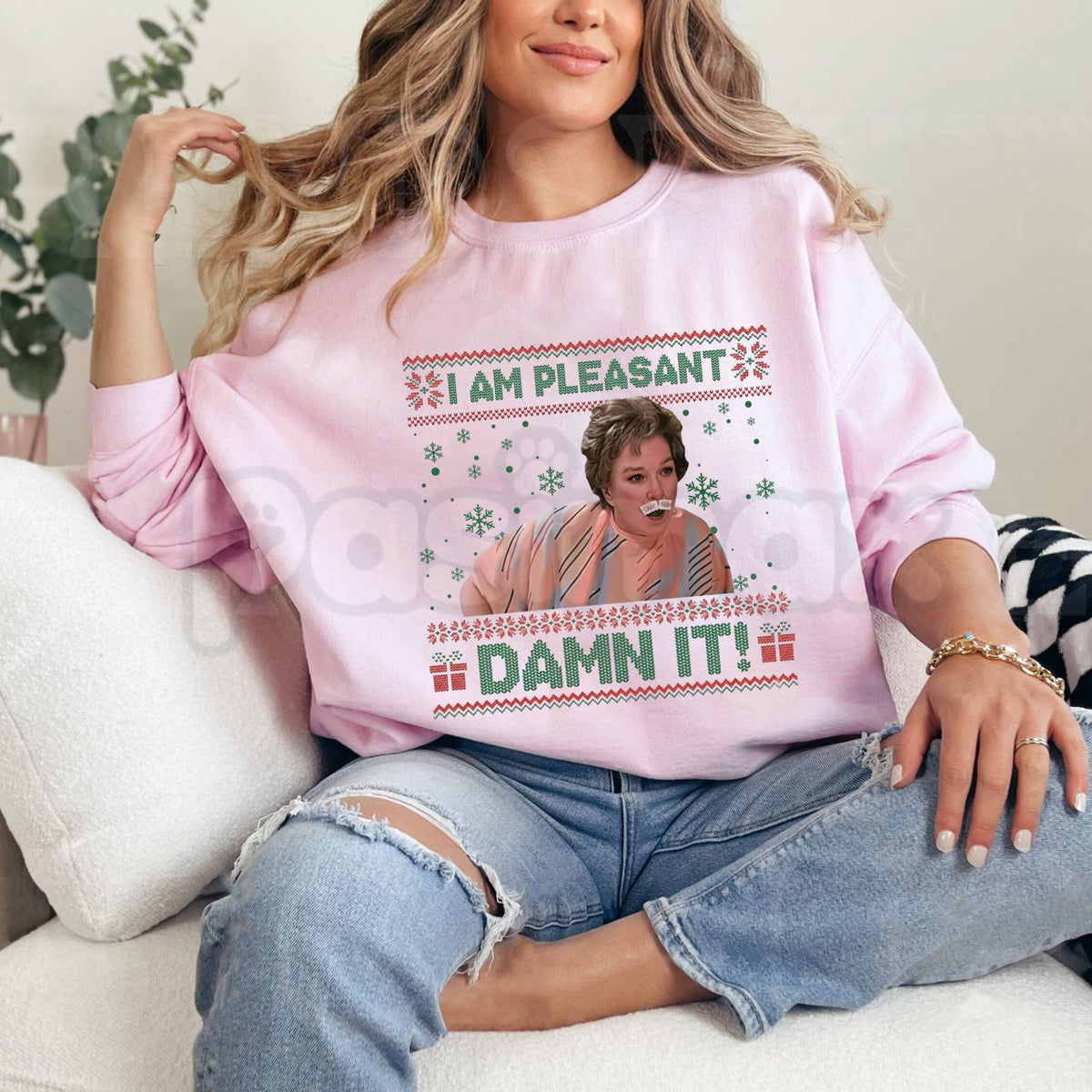 I Am Pleasant Ugly Christmas Sweatshirt | Funny Sarcastic Holiday Crewneck