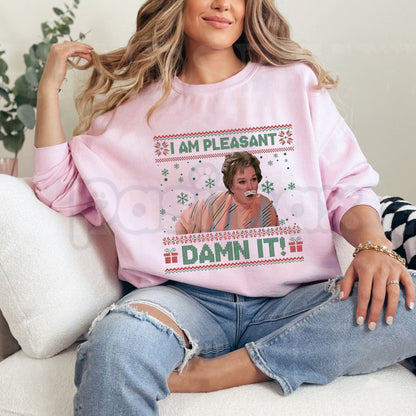 I Am Pleasant Ugly Christmas Sweatshirt | Funny Sarcastic Holiday Crewneck