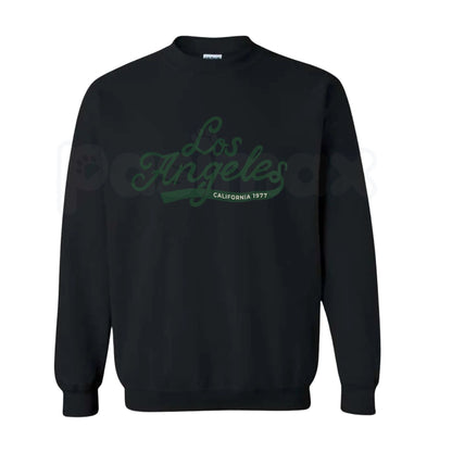 Vintage US City Script Black Sweatshirt | Retro City Pride Graphic Crewneck