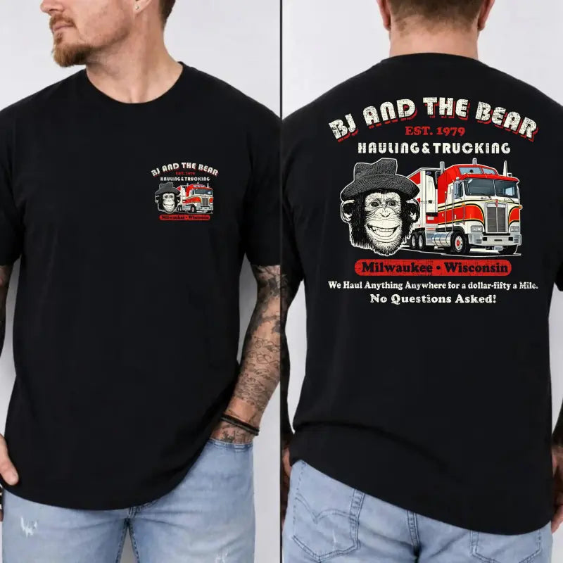 "BJ and the Bear Hauling Trucking Ltd" Vintage T-Shirt – Retro 70s TV Show Weathered Unisex Graphic Tee
