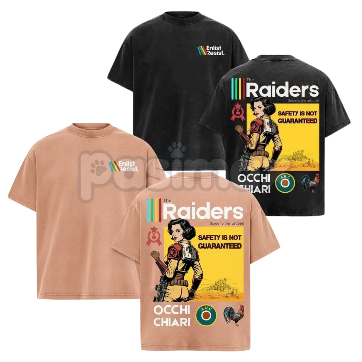 ARC Raiders Double Sided Washed T-Shirt – Vintage Shooter Game Graphic Tee, Heavy Cotton-Pasimax