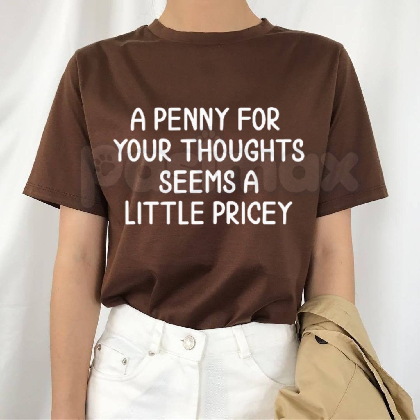 "A Penny For Your Thoughts Seems A Little Pricey" T-Shirt – Funny Sarcastic Introvert Graphic Tee-Pasimax