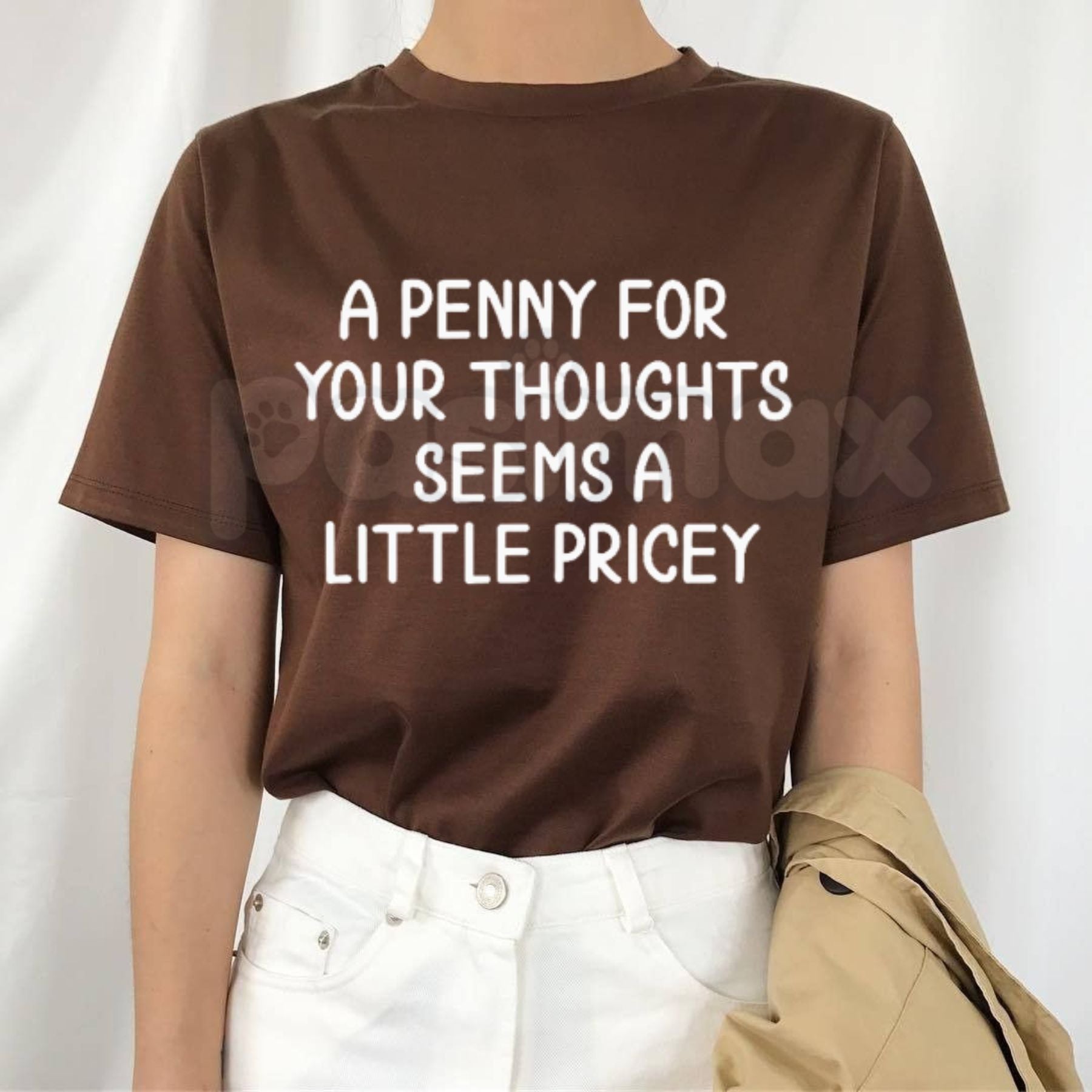 "A Penny For Your Thoughts Seems A Little Pricey" T-Shirt – Funny Sarcastic Introvert Graphic Tee-Pasimax