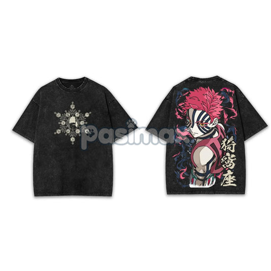 Akaza x Chaos Empress T-Shirt – Washed Anime Tee, Darkcore Streetwear 2025-Pasimax