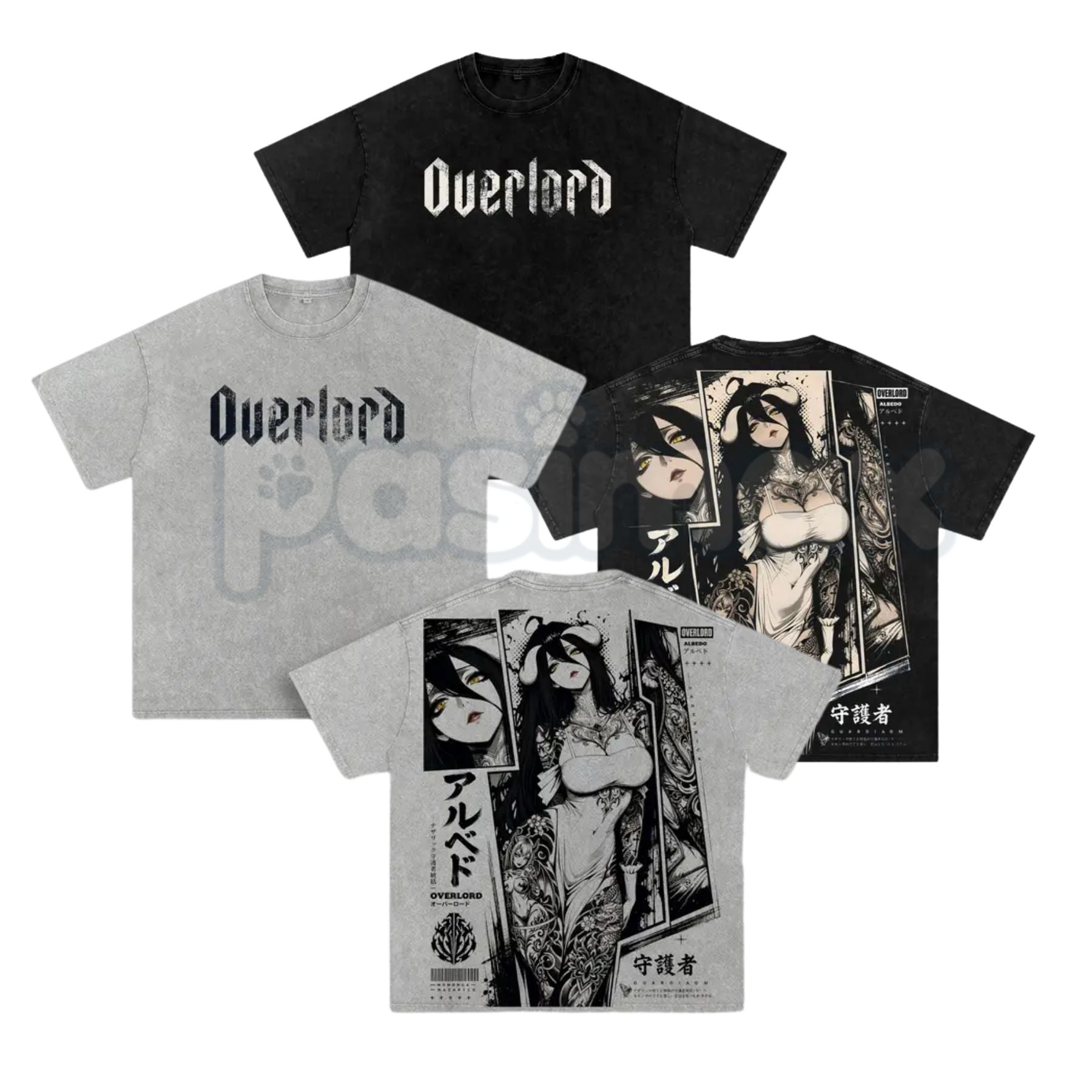 Albedo Overlord Anime Double Printed Washed Tee – Pasimax