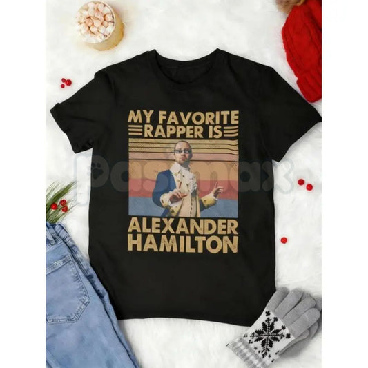 Alexander Hamilton Vintage T-Shirt – Korean Loose Fit Hamilton Fan Exclusive, Premium 100% Cotton Broadway Musical Star Tee, Soft Lived-In Heavyweight Women's Casual Top, Made in USA-Pasimax