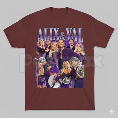 Alix & Val Dancing With The Stars T-Shirt - DWTS Fan Apparel, Alix Earle Val Chmerkovskiy Team Tee, Celebrity Dance Partner Gift-Pasimax