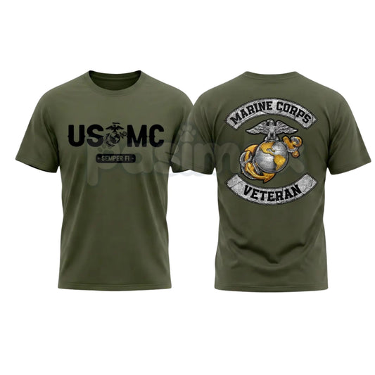 American Veteran Patriotic T-Shirt – Premium 100% Cotton Military Tribute Tee, United States Veteran Graphic Top, Soft Lived-In Heavyweight Service Member Shirt, Made in USA-Pasimax