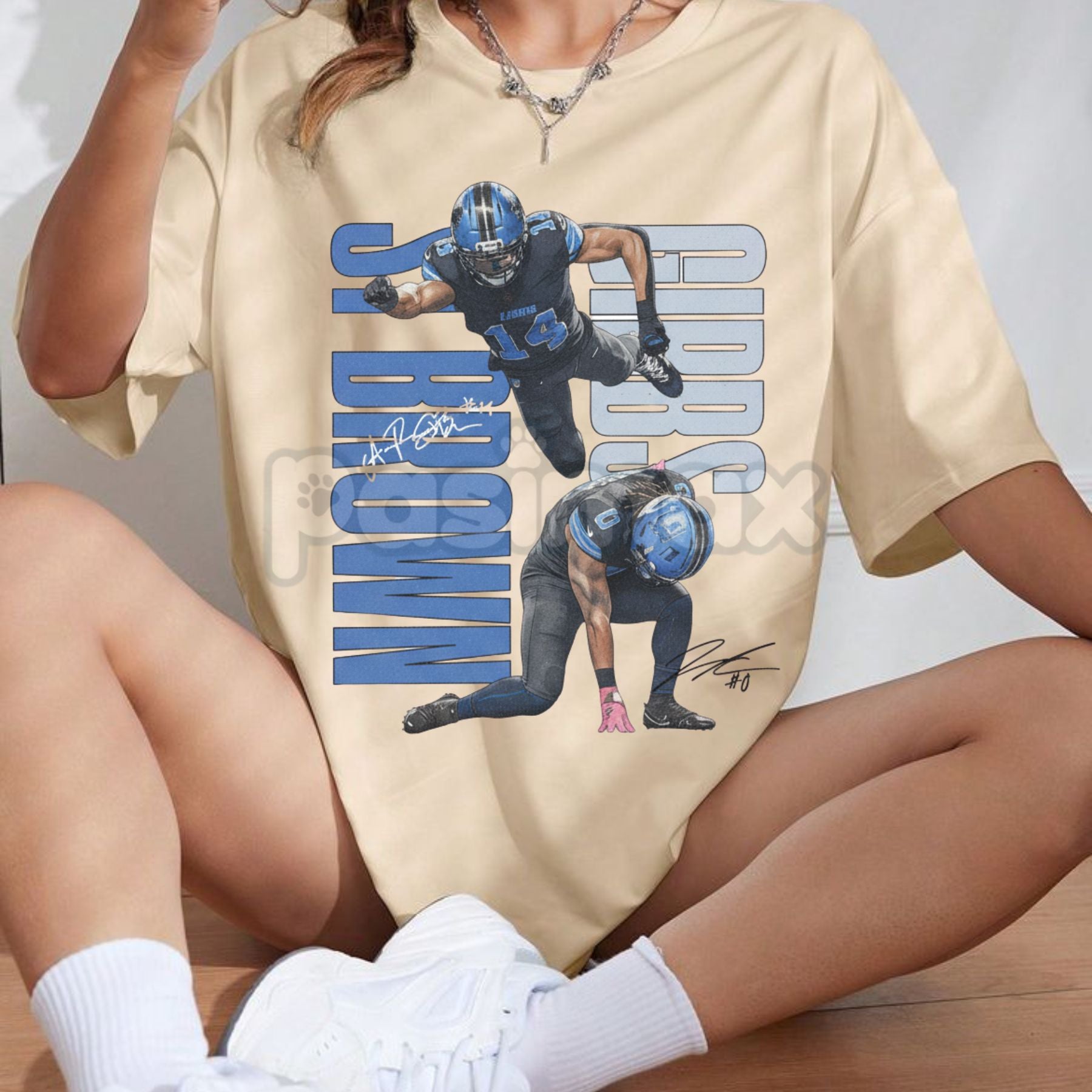 Amon-Ra & Gibbs 'One Pride' T-Shirt - Detroit Football Dynamic Duo Tee, Modern Graphic Sportswear, Unisex Fan Game Day Apparel-Pasimax