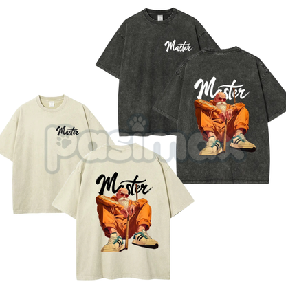 Anime Vintage 90s Graphic T-Shirt – Retro Men's Washed Tee, Distressed Faded Streetwear Classic Japanese Animation Cotton Top-Pasimax