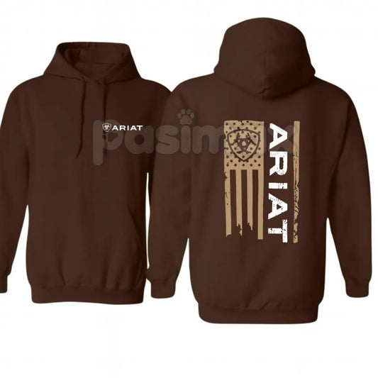 Ariat Flag Hoodie – Western Lifestyle Apparel Pullover, Classic Cowboy Style & American Flag Graphic, Unisex-Pasimax