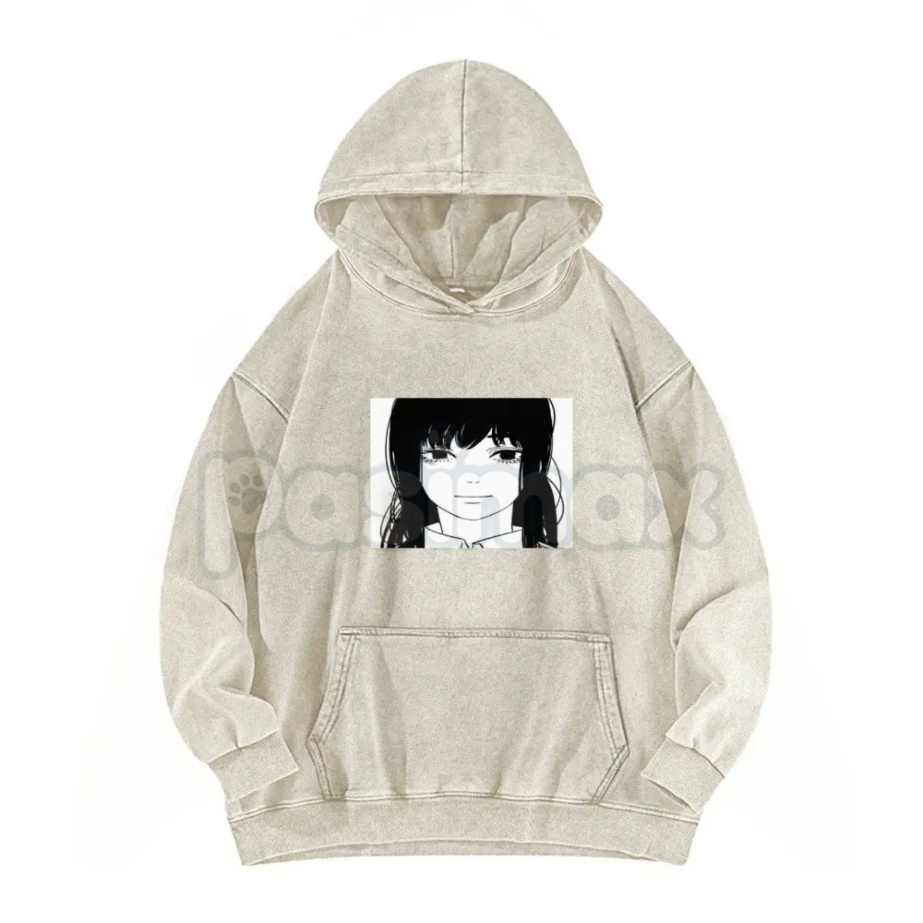 Asa Stare Chainsaw Man Hoodie – Fun Anime & Manga Reference Pullover, Vintage Washed Fit-Pasimax