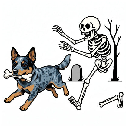 Comfort Colors® Dog Breeds Halloween Skeleton T-Shirt – Funny Spooky Season Pet Lover Graphic Tee, Retro Aesthetic Dog Costume Unisex Top