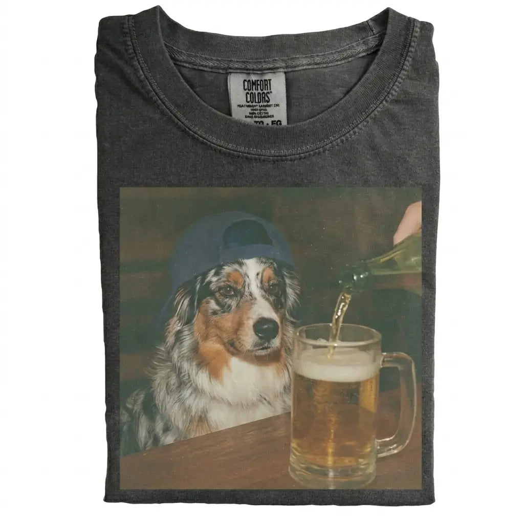 Comfort Colors® Custom Dog Breeds Beer T-Shirt – Vintage 90s Funny Edgy Dog Meme Tee, Aesthetic Brewery Lover Dog Dad Gift Shirt