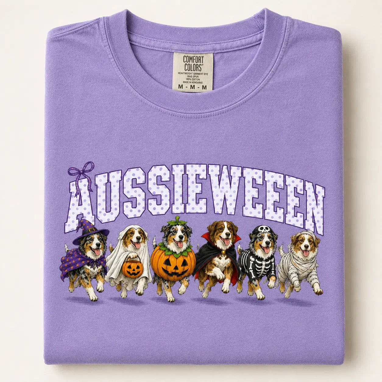 Comfort Colors® Dog Breeds Halloween T-Shirt – Funny Dog Mom Spooky Season Graphic Tee, Vintage Pet Lover Unisex Top