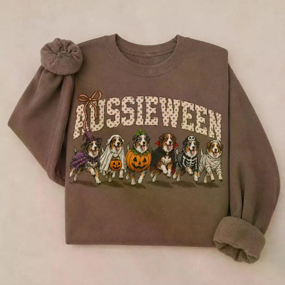 Dark Chocolate 30+ Halloween Dog Breeds Sweatshirt | Dog Mom Fall Crewneck
