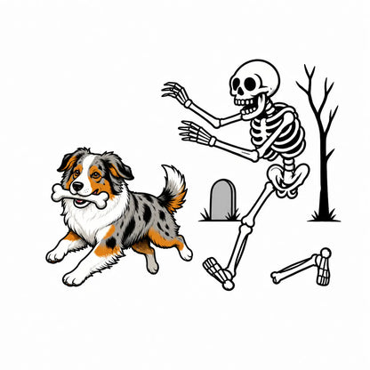 Comfort Colors® Dog Breeds Halloween Skeleton T-Shirt – Funny Spooky Season Pet Lover Graphic Tee, Retro Aesthetic Dog Costume Unisex Top