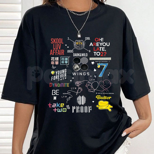 BTS Album Shirt | K-Pop Discography Graphic Fan Tee – Pasimax