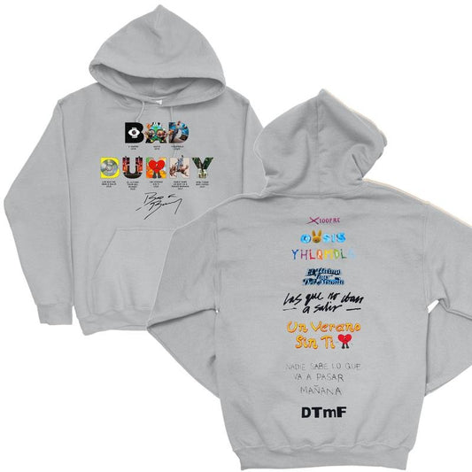 Bad Bunny Words Album 2-Sides Hoodie – Fan-Favorite Pullover, Unisex Hip-Hop Streetwear-Pasimax