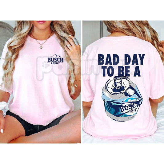 "Bad Day To Be A Busch Light" Funny T-Shirt - Humorous Beer Drinking Graphic Tee, Premium 100% Cotton Tailgate Party Top, Sarcastic Busch Light Lover Gift, Loud & Proud Country Drinking Shirt, Soft Lived-In Heavyweight Party Apparel-Pasimax