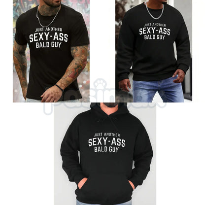 Bald Guy Print Men's Crew Neck – Fashionable Sports T-Shirt, Sweatshirt & Hoodie Collection-Pasimax