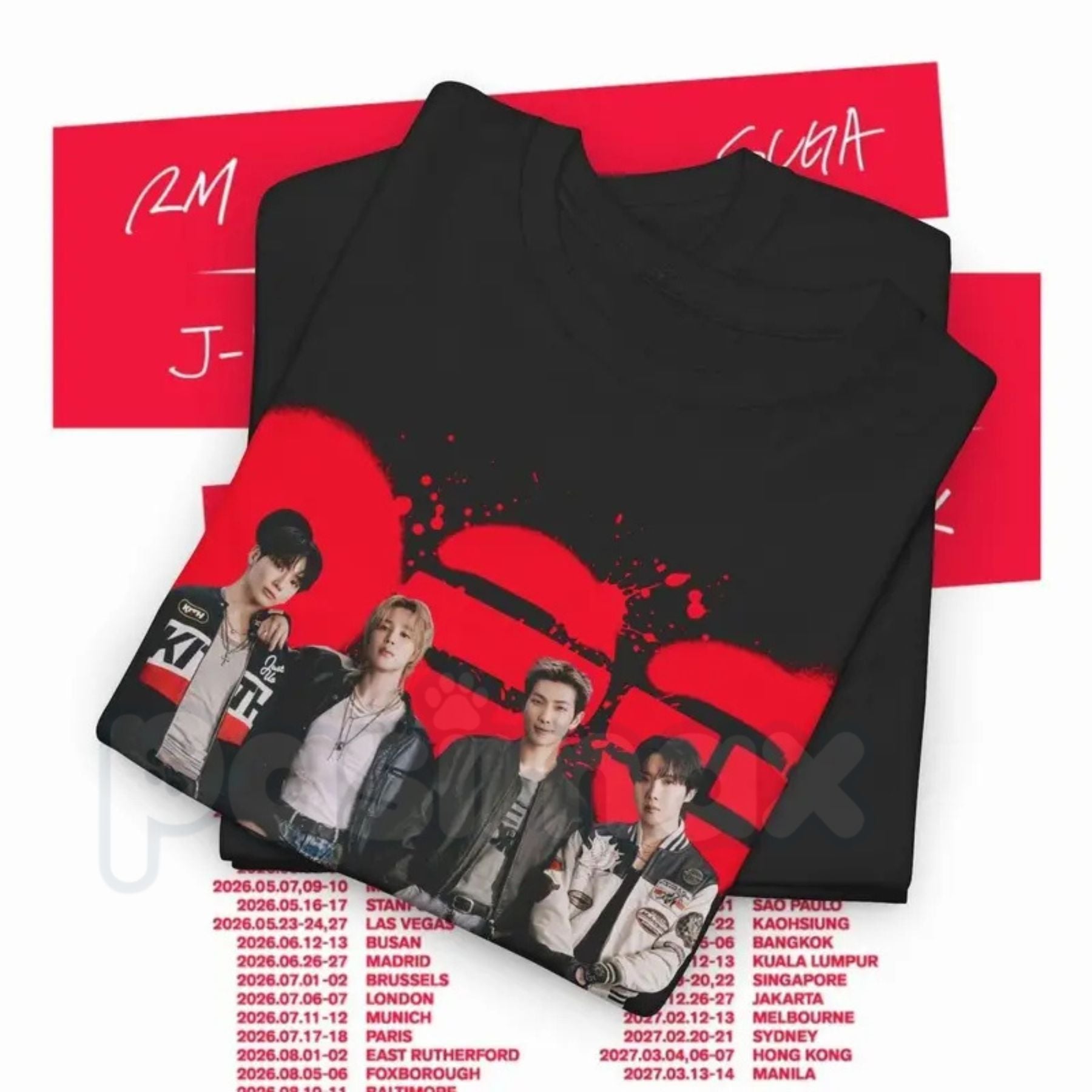 Bangtan Members "Arirang Magazine" Graphic T-Shirt – Retro K-Pop Editorial Fan Tee, Premium 100% Cotton Bangtan Boys Tribute Top, Soft Lived-In Heavyweight Seoul Style Shirt, Made in USA-Pasimax