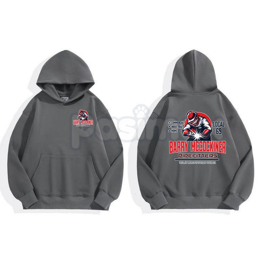 Barry McCockiner Pipefitters Local 69 Hoodie – Funny Parody Workwear Pullover, Sarcastic Trade Humor Apparel, Unisex-Pasimax