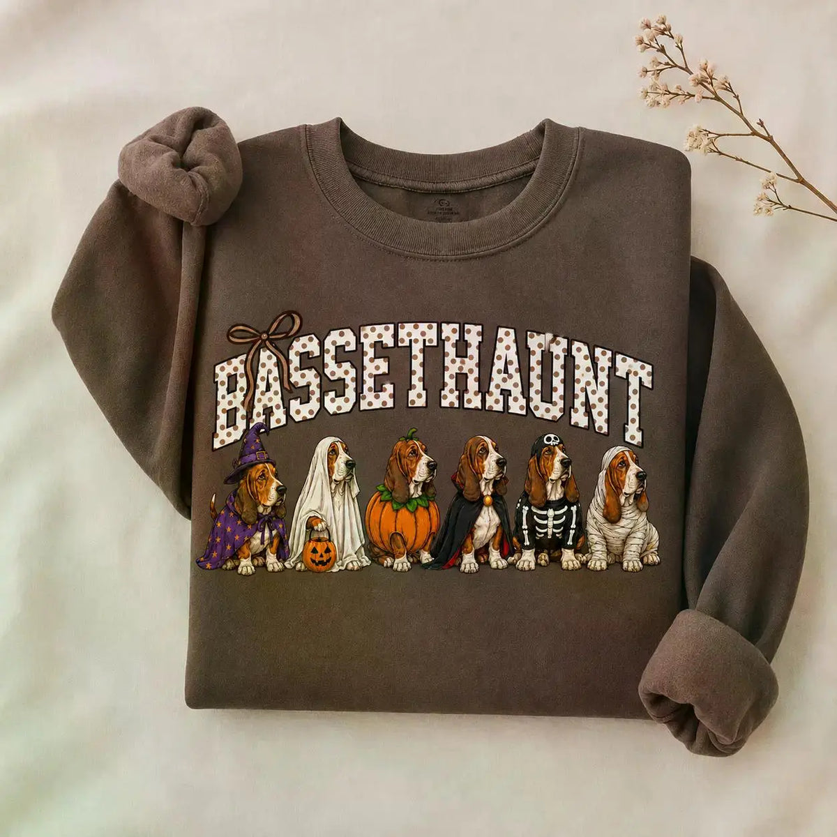 Dark Chocolate 30+ Halloween Dog Breeds Sweatshirt | Dog Mom Fall Crewneck