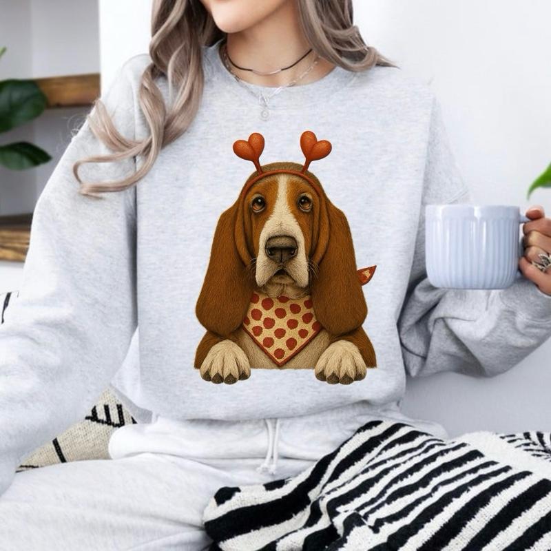 Valentine's Dog Sweatshirt | My Dog is My Valentine Crewneck | Retro Puppy Heart Graphic Jumper | Dog Mom Valentine's Day Gift