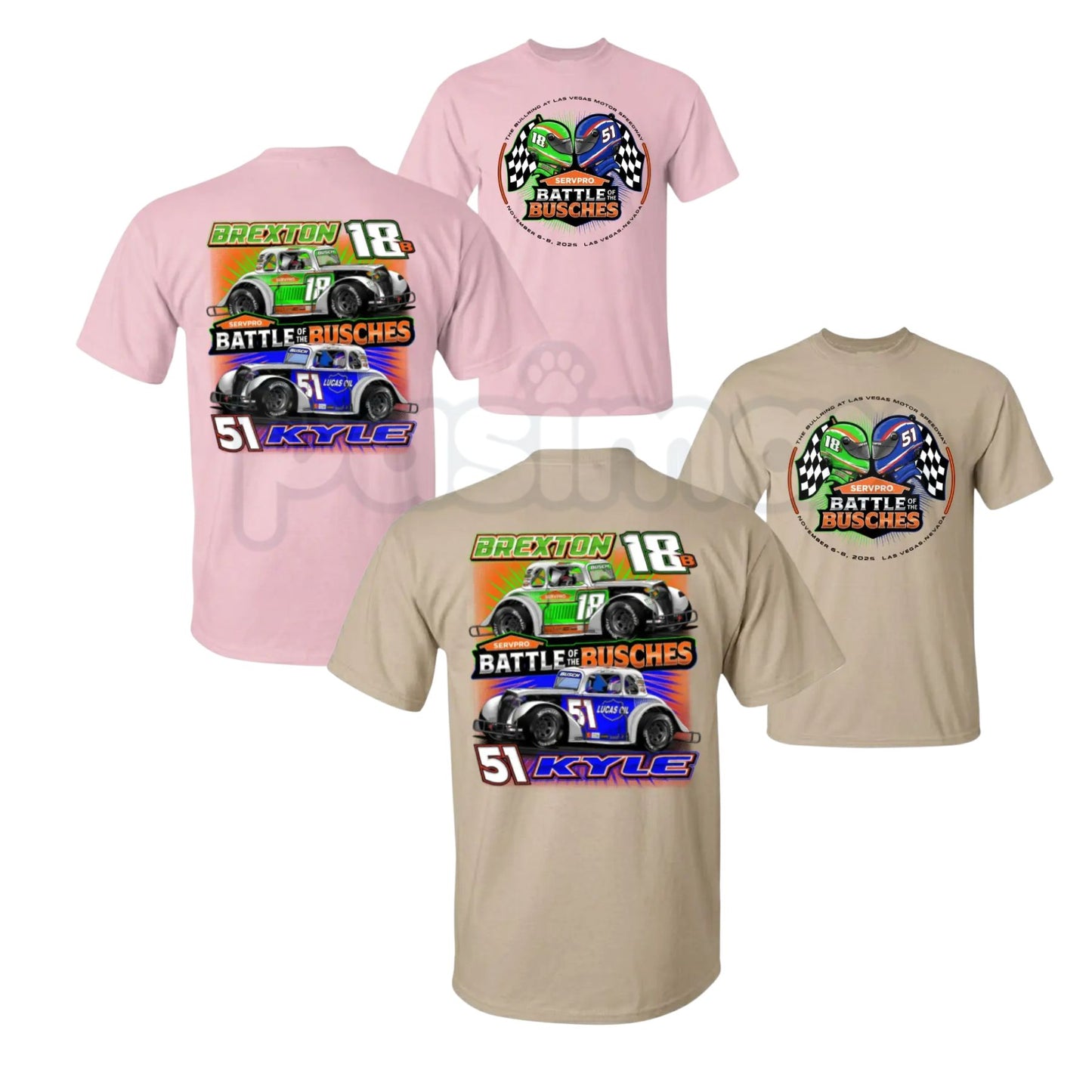 "Battle of the Busches" Racing T-Shirt – Retro NASCAR Style Fan Graphic Tee-Pasimax