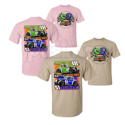 "Battle of the Busches" Racing T-Shirt – Retro NASCAR Style Fan Graphic Tee-Pasimax