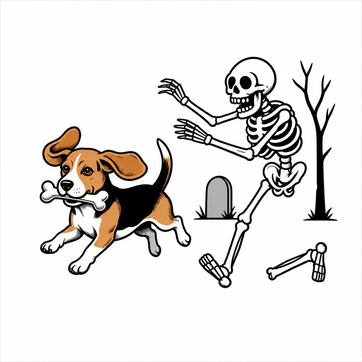 Comfort Colors® Dog Breeds Halloween Skeleton T-Shirt – Funny Spooky Season Pet Lover Graphic Tee, Retro Aesthetic Dog Costume Unisex Top