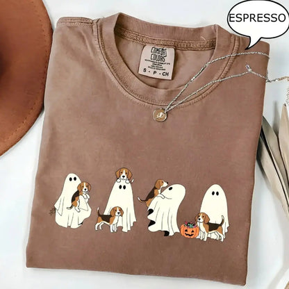 Comfort Colors® Custom Dog Halloween T-Shirt – Breeds Available Ghost Boba Tea Funny Pet Graphic Tee, Spooky Dog Lover Unisex Top