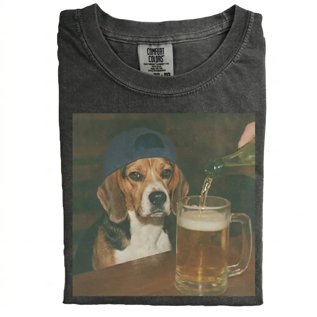 Comfort Colors® Custom Dog Breeds Beer T-Shirt – Vintage 90s Funny Edgy Dog Meme Tee, Aesthetic Brewery Lover Dog Dad Gift Shirt