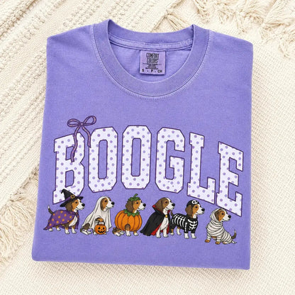 Comfort Colors® Dog Breeds Halloween T-Shirt – Funny Dog Mom Spooky Season Graphic Tee, Vintage Pet Lover Unisex Top