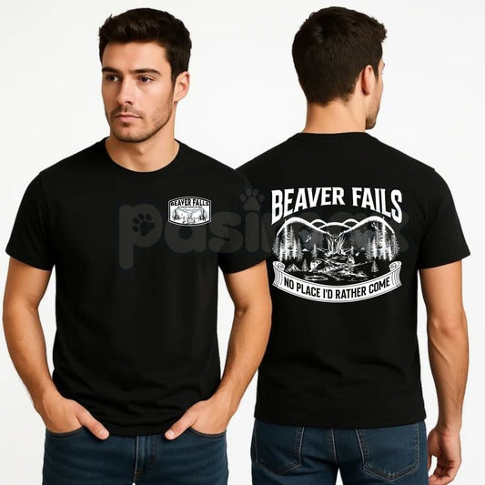 "Beaver Falls" Funny Men's T-Shirt – Humorous Vintage Style Graphic Tee, Premium 100% Cotton Casual Menswear, Soft Lived-In Heavyweight Crewneck Top, Made in USA-Pasimax